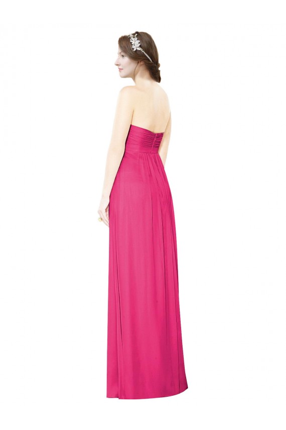 Sem Mangas Sem alças Chiffon Azaléia Comprimento Chão Vestidos de Madrinha Mais Barato
