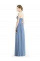 Sem Mangas Sem alças Chiffon Azul Empoeirado Comprimento Chão Vestido Formais / Vestido de Madrinha Mais Barato
