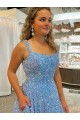 Sem Mangas Colher Lantejoulas Veludo Azul Comboio Corte Vestidos de Festa Mais Barato