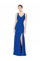 Sem Mangas Amor Chiffon Azul Real Comprimento Chão Bainha Vestidos de Madrinha Mais Barato