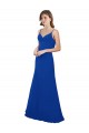 Sem Mangas Amor Chiffon Azul Real Comprimento Chão Linha A Longo Vestidos de Madrinha Mais Barato