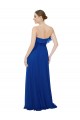 Sem Mangas Sem alças Chiffon Azul Real Comprimento Chão Vestidos de Festa / Vestidos de Madrinha Mais Barato