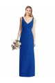 Sem Mangas Sem alças Chiffon Azul Real Comprimento Chão Vestidos de Madrinha Mais Barato