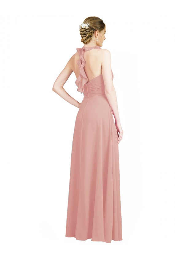 Sem Mangas Amor Chiffon Bliss Comprimento Chão Longo Vestidos de Madrinha Mais Barato