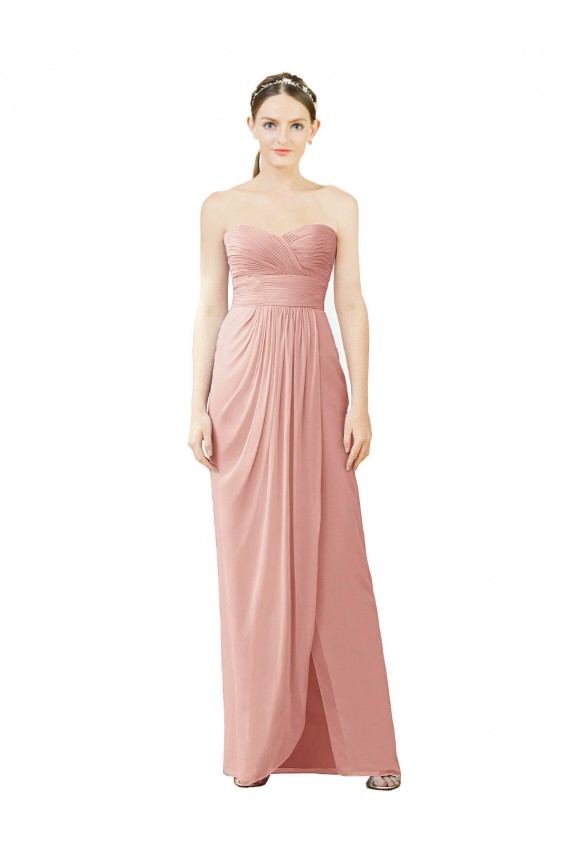 Sem Mangas Sem alças Chiffon Bliss Alto Baixo Alto Baixo, Vestidos de Madrinha Mais Barato