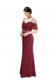 Ombro Frio Amor Chiffon Borgonha Comprimento Chão Vestidos de Madrinha Mais Barato