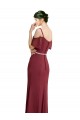 Ombro Frio Amor Chiffon Borgonha Comprimento Chão Vestidos de Madrinha Mais Barato