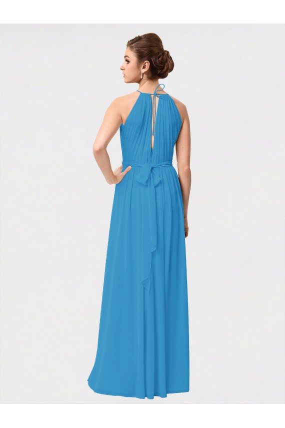 Sem Mangas Decote Alto Chiffon Borgonha Alto Baixo Alto Baixo, Vestidos de Madrinha Mais Barato