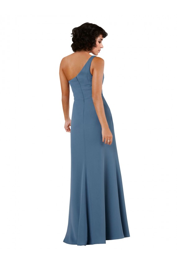 Sem Mangas Um Ombro Chiffon Borgonha Comprimento Chão Vestidos de Madrinha / Vestidos de Noite Mais Barato