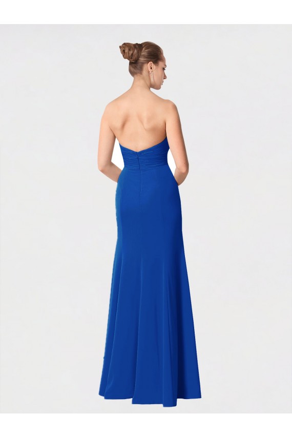 Sem Mangas Amor Chiffon Borgonha Comprimento Chão Vestidos de Madrinha Mais Barato
