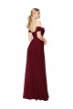 Sem Mangas Decote Alto Chiffon Borgonha Comprimento Chão Sereia Longo Vestidos de Madrinha / Vestidos de Noite / Vestidos de Festa Mais Barato