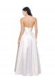 Sem Mangas Sem alças Cetim Elástico Branco Comprimento Chão Vestidos de Madrinha / Vestidos de Noite / Vestidos de Festa Mais Barato