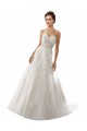 Sem Mangas Amor Tule & Renda Branco Comboio Capela Longo Vestidos de Noiva Mais Barato