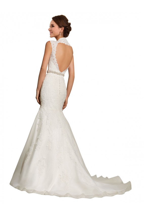 Mangas Curtas Amor Tule & Renda Branco Comboio Capela Vestidos de Noiva Mais Barato
