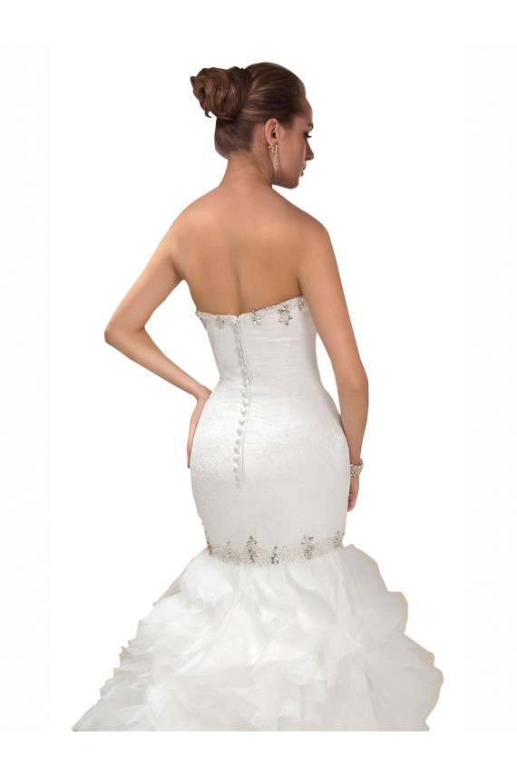 Sem Mangas Amor Tule Branco Comboio Capela Sereia Vestidos de Noiva Mais Barato