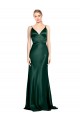 Sem Mangas Decote Alto Cetim Elástico Caçador Verde Comprimento Chão Vestidos de Madrinha / Vestidos de Noite / Vestidos de Festa Mais Barato