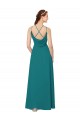 Sem Mangas Decote Alto Chiffon Caçador Verde Comprimento Chão Vestidos de Madrinha Mais Barato