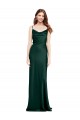 Sem Mangas Decote Capuz Cetim Elástico Caçador Verde Comprimento Chão Vestidos de Madrinha / Vestidos de Noite / Vestidos de Festa Mais Barato