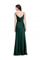 Sem Mangas Decote Capuz Cetim Elástico Caçador Verde Comprimento Chão Vestidos de Madrinha / Vestidos de Noite / Vestidos de Festa Mais Barato