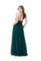 Sem Mangas Decote V Chiffon Caçador Verde Comprimento Chão Linha A Vestidos de Madrinha Mais Barato