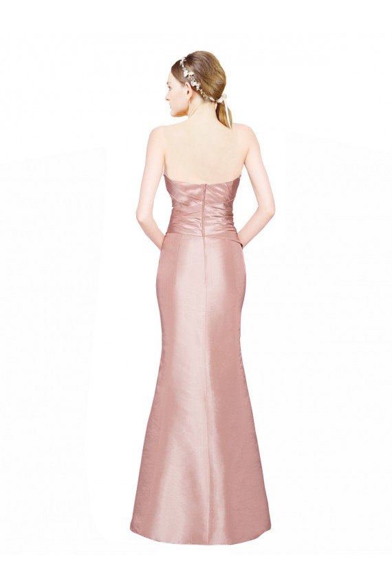 Sem Mangas Sem alças Cetim Elástico Comprimento Chão Vestidos de Madrinha / Vestidos de Noite / Vestidos de Festa Mais Barato