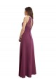 Sem Mangas Decote Alto Chiffon Comprimento Chão Vestidos de Festa / Vestidos de Madrinha Mais Barato
