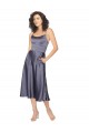 Sem Mangas Colher Cetim Sedoso Crepúsculo Comprimento Midi Vestidos de Madrinha / Vestidos de Festa / Vestidos de Cocktail / Vestidos de Homecoming Mais Barato