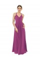 Sem Mangas Decote V Chiffon Frutos Silvestres Comprimento Chão Longo Vestidos de Madrinha Mais Barato