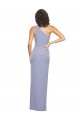 Sem Mangas Um Ombro Crepe Esticado Fumo Azul Comprimento Chão Vestidos de Madrinha / Vestidos de Noite / Vestidos de Festa Mais Barato