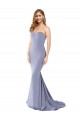 Sem Mangas Sem alças Crepe Esticado Fumo Azul Comprimento Chão Vestidos de Madrinha / Vestidos de Noite / Vestidos de Festa Mais Barato