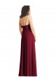 Sem Mangas Decote V Chiffon Fumo Verde Comprimento Chão Vestidos de Madrinha / Vestidos de Noite Mais Barato