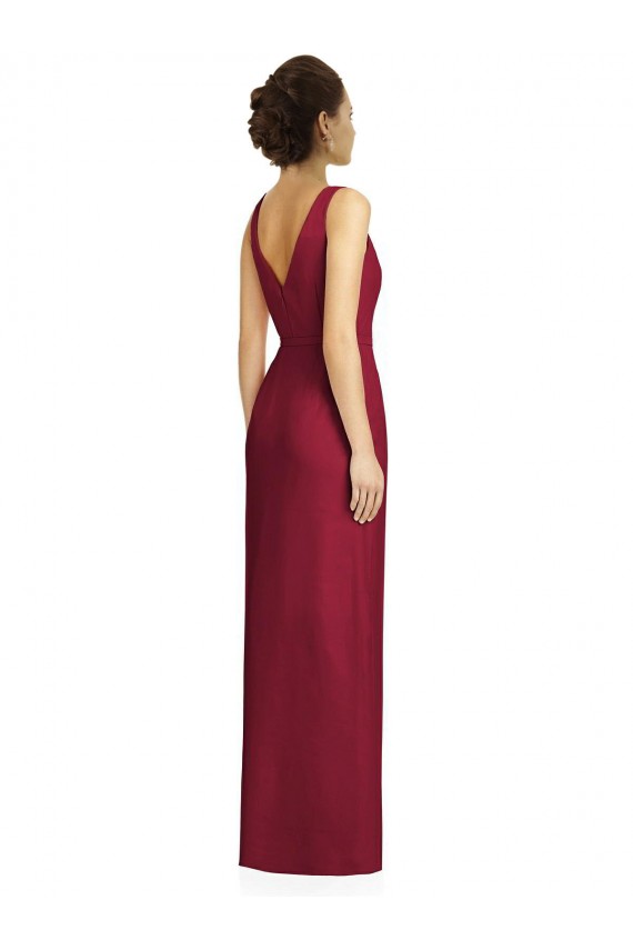 Sem Mangas Decote V Chiffon Geada Comprimento Chão Vestidos de Madrinha Mais Barato