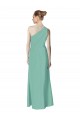 Sem Mangas Um Ombro Chiffon Jade Comprimento Chão Vestidos de Madrinha Mais Barato