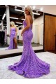 Sem Mangas Amor Lantejoulas Veludo Lavanda Comboio Corte Vestidos de Festa Mais Barato