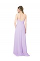 Sem Mangas Decote V Chiffon Lilás Alto Baixo Alto Baixo, Vestidos de Madrinha Mais Barato