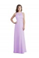 Sem Mangas Amor Chiffon Lilás Comprimento Chão Vestidos de Madrinha Mais Barato