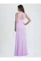Sem Mangas Amor Chiffon Lilás Comprimento Chão Vestidos de Madrinha Mais Barato