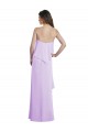 Sem Mangas Colher Chiffon Lilás Comprimento Chão Vestidos de Madrinha Mais Barato