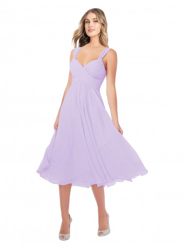 Sem Mangas Amor Chiffon Lilás Alto Baixo Vestidos de Madrinha / Vestidos de Cocktail / Vestidos de Homecoming Mais Barato