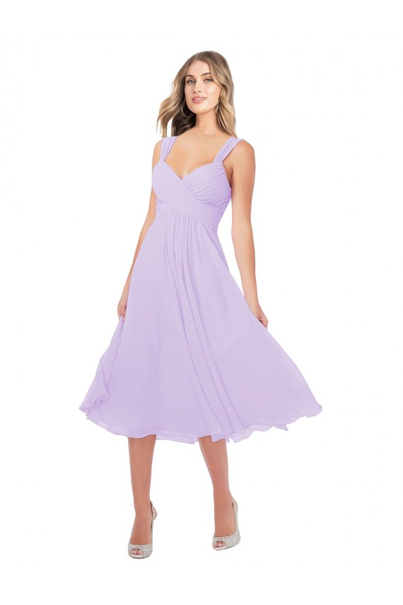 Sem Mangas Amor Chiffon Lilás Alto Baixo Vestidos de Madrinha / Vestidos de Cocktail / Vestidos de Homecoming Mais Barato