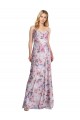 Sem Mangas Decote Capuz Cetim Elástico & Floral Comprimento Chão Vestidos de Madrinha / Vestidos de Noite Mais Barato