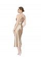 Sem Mangas Decote V Cetim Sedoso Comprimento Midi Vestidos de Madrinha / Vestidos de Noite / Vestidos de Festa / Vestidos de Cocktail Mais Barato