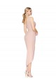 Sem Mangas Decote Alto Crepe Esticado Malva Alto Baixo Vestidos de Madrinha / Vestidos de Noite / Vestidos de Festa Mais Barato