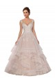 Sem Mangas Amor Tule & Renda Marfim & Champanhe Comboio Capela Vestido de Baile Vestido de Noiva Mais Barato
