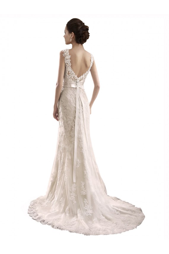 Sem Mangas Amor Tule & Renda Marfim Comboio Capela Vestido de Festa / Vestido de Madrinha Mais Barato