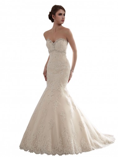 Sem Mangas Amor Tule & Renda Marfim Comboio Capela Longo Vestidos de Noiva Mais Barato