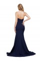 Sem Mangas Amor Crepe Esticado Marinha Negra Comboio Varredela Vestidos de Madrinha / Vestidos de Noite / Vestidos de Festa Mais Barato