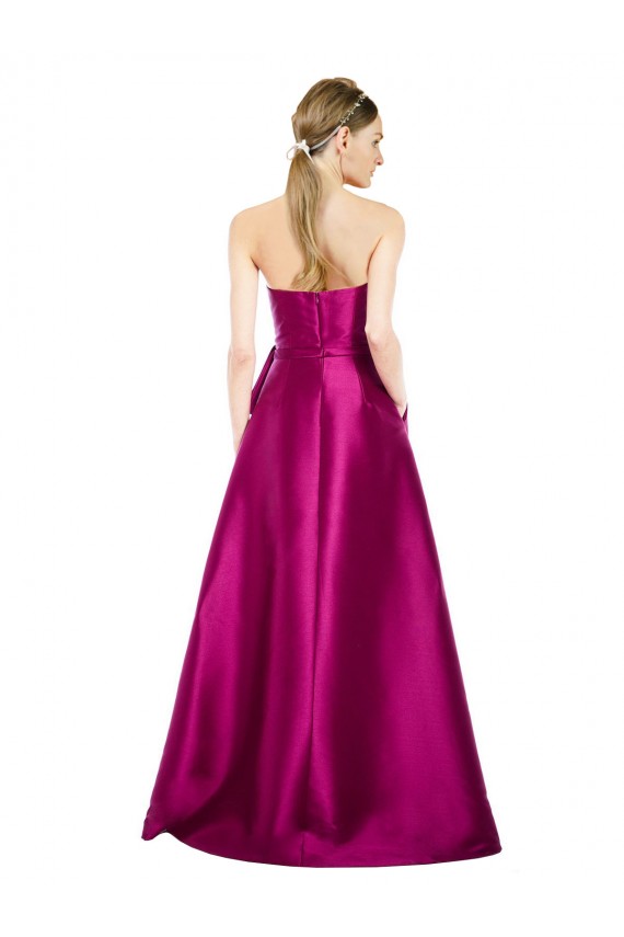 Sem Mangas Decote V Cetim Merlot Comprimento Chão Vestidos de Madrinha / Vestidos de Festa Mais Barato