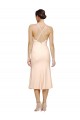 Sem Mangas Decote V Crepe Esticado Nu Comprimento Midi Vestidos de Madrinha / Vestidos de Festa / Vestidos de Cocktail / Vestidos de Homecoming Mais Barato