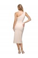 Sem Mangas Um Ombro Crepe Esticado Nu Comprimento Midi Vestidos de Madrinha / Vestidos de Noite / Vestidos de Festa Mais Barato
